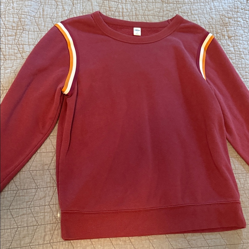 Old Navy Red Sweatshirt with Orange Stripes